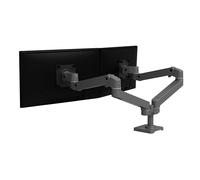 Ergotron LX Pro Premium - Braccio doppio per monitor, supporto da tavolo VESA per 2 monitor fino a 27", da 4 a 10 kg ciascuno, colore: grigio scuro