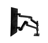 Ergotron LX Pro Premium - Braccio doppio per monitor impilabile verticale, supporto da tavolo VESA - per 2 monitor fino a 27 pollici, da 4 a 10 kg ciascuno - nero opaco