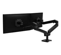Ergotron LX Pro Premium - Braccio doppio per monitor, supporto da tavolo VESA per 2 monitor fino a 27", da 4 a 10 kg ciascuno, nero opaco