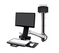 Ergotron StyleView M481253 - Sistema di supporto da parete LCD fino a 61 cm, 24" fino a 13,2 kg, con supporto CPU piccolo, in alluminio