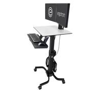 Ergotron WorkFit-C, Dual Sit-Stand Nero, Grigio Pannello piatto Carrello multimediale (WORKFIT-C DUAL - BLACK) NEW