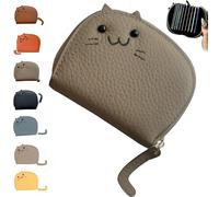 ERGRFHNL Cat Multi Card Holder, Cat Multi Credit Card Holder Wallet, Cute Cat Multi Card Holder for Women and Girls, Credit Card Holder for Women, Cat Purses for Women (One Size,Navy Gray)