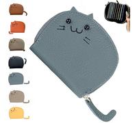 ERGRFHNL Cat Multi Card Holder, Cat Multi Credit Card Holder Wallet, Cute Cat Multi Card Holder for Women and Girls, Credit Card Holder for Women, Cat Purses for Women (One Size,Blue)