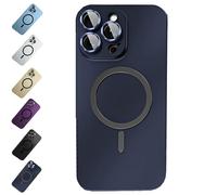 ERGRFHNL Superideamall Super Idea Mall Phone Case for iPhone 15 14 13 PRO Max, Magnetic Charging Anti-Collision Matte Protective Case, Aluminium Bumper Magnetic Charging Case (15ProMax,Dark Blue)