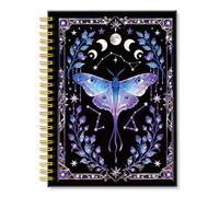ERHACHAIJIA Luna Moth Bullet Hardcover 160 Pages Lined Spiral Notebook, Funny Gothic Occult Diary, Witchcraft Journal for Women, Graduation Gifts for Student, Astrology Diary, Celestial Planner Gifts
