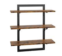 Erhigher Mensola portaoggetti da parete in legno, pieghevole, resistente, con bordo liscio, facile da montare, organizer sospeso marrone