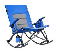 Erhigher Sedia a dondolo, sedia a dondolo pieghevole di grandi dimensioni, sedia da campeggio per adulti, sedia a dondolo pieghevole per patio, prato e esterni, 1 set