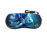 ERhoug Blue Ocean Underwater Fish Print Soft Shell Occhiali Caso Con