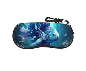 ERhoug Blue Ocean Underwater Fish Print Soft Shell Occhiali Caso Con
