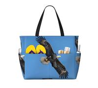 ERhoug Borsa da spiaggia con stampa aquila calva, borsa da viaggio impermeabile e a prova di sabbia, per donne, con cerniera e tasca bagnata