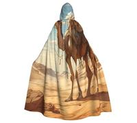 ERhoug Mantello con cappuccio da cammello di sabbia del deserto per cosplay di Halloween, unisex, costume da vampiro per adulti