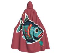 ERhoug Pesce con un mantello con cappuccio per cosplay di Halloween, unisex, costume da vampiro per adulti