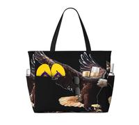 ERhoug Una grande borsa da spiaggia con stampa aquila, borsa da viaggio impermeabile e a prova di sabbia per le donne con cerniera e tasca bagnata