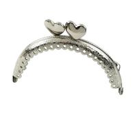 ERHTGUO 1/2/5/10Pcs 8.5cm Embossed Metal Bags Handle Purse Frame Kiss Clasp for Coin Wallet DIY Handmade Sewing Brackets Bag Accessories(XP101-Silver,8.5cm-1Pc)