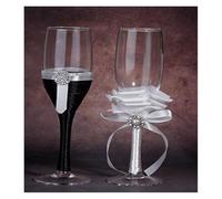 ERHTGUO 1 Pair/Lot Pearl Leaf Wedding Champagne Toasting Glasses Set For Decoration(Color-5)