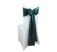 ERHTGUO 10/50PCS Satin Chair Sashes Bows Universal Ribbon Ties Back Sash for Wedding Party Events Banquets Hotel Event Cover(Green,10 PCS)