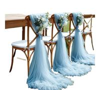 ERHTGUO 10/50pcs Sheer Chair Covers Wrinkle-Free Multipurpose Polyester Mesh Fabric for Birthday Parties Wedding Dessert Table Runners(S,50pcs)