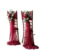 ERHTGUO 10/50pcs Sheer Chair Covers Wrinkle-Free Multipurpose Polyester Mesh Fabric for Birthday Parties Wedding Dessert Table Runners(Red1,10 PCS)