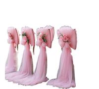 ERHTGUO 10/50pcs Sheer Chair Covers Wrinkle-Free Multipurpose Polyester Mesh Fabric for Birthday Parties Wedding Dessert Table Runners(Pink,50pcs)