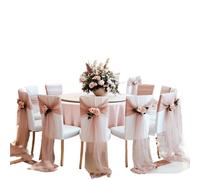 ERHTGUO 10/50pcs Sheer Chair Covers Wrinkle-Free Multipurpose Polyester Mesh Fabric for Birthday Parties Wedding Dessert Table Runners(Carnatio,10 PCS)