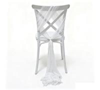 ERHTGUO 12PCS Wedding Chair Sashes Cover Aisle Decorations Draping Fabric for Party Ceremony Reception Floral Arrangement Banquet(White)