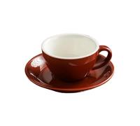 ERHTGUO 150ml Ceramic Mug Latte Art Cup With Saucer For Cappuccino Manual Brew Coffee Shop Barista(Brown)