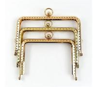 ERHTGUO 2/5Pcs 11/12/13cm Embossed Metal Bag Handles Square Purse Frame Kiss Clasp Wallet Brackets DIY Handmade Accessories(LightGold,12cm-2Pcs)