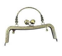 ERHTGUO 20.5cm Embossed Handbag Handle Purse Clourse Kiss Clasp Wallet Metal Frame Sewing Brackets DIY Handmade Bags Accessories(Bronze)