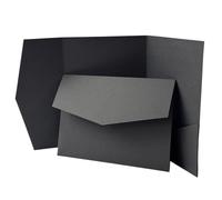 ERHTGUO 20 o 25 pezzi di biglietti d'invito tascabili vuoti fai da te, buste carta for matrimonio, inviti, personalizzati(Black,25pcs)
