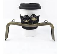 ERHTGUO 20cm Metal Bag Handle Retro Pearl Kiss Clasp Lock Buckle Purse Frame DIY Sewing Handbag Brackets Hardware Accessories(BS789-BlackBrass)