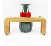 ERHTGUO 20cm Solid Wood Square Bag Handles Wooden Beads Kiss Clasp Locks Handbag Purse Frames Handle DIY Crafts Accessories(NaturalRed)