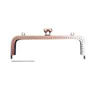 ERHTGUO 20cm Square Metal Purse Frame Handle for Clutch Bag Accessories Making Kiss Clasp Lock Bronze Tone Hardware(Red Copper)
