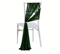 ERHTGUO 20x275cm Chiffon Chair Sashes Wedding Sash Cover Aisle Decorations Long Sheer Church for PartyBanquet(Dark Green,20X275CM 15PCS)