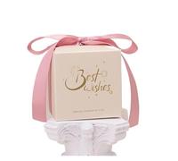 ERHTGUO 25/50 Pezzi di scatole Caramelle for bomboniere, for dolciumi, for imballaggio con Nastro, Decorazioni for Feste Compleanno e Vacanze(Pink,50pcs)