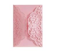 ERHTGUO 25/50 pezzi Laser Cut Inviti for matrimonio Carta pizzo Fiore Business Biglietti di auguri Compleanno Bridal Shower Festa nozze Decorazione(Pink,50pcs)