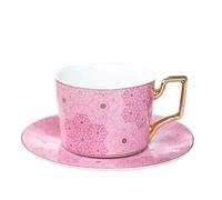 ERHTGUO 250ml English Vintage Pattern Ceramic Coffee Cup Saucer Set European Porcelain Tea Mugs Home Afternoon Flower(Color 17)