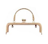 ERHTGUO 2pc 20CM Square Embossing Wrist Metal Kiss Clasp Frame for Bags Flower Handle Sewing Hardware Handbags Accessories(20CM LightGold)