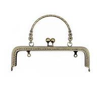 ERHTGUO 2pc 20CM Square Embossing Wrist Metal Kiss Clasp Frame for Bags Flower Handle Sewing Hardware Handbags Accessories(20CM Cinnamon)