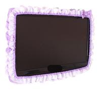 ERHTGUO 2pc 24-48INCHES Fabric TV Circle Power On Without Taking Out Dust Cover Monitor Screen Home Decorations With Elastic(Purple,32-38INCH)
