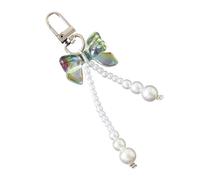 ERHTGUO 2pc Sweet Bow Beaded Keychain Cute Love Pin Design Pendant Keyring Accessories Women Purse Bag Earphone Cover Decoration(Color 09)