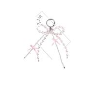 ERHTGUO 2pc Sweet Bow Beaded Keychain Cute Love Pin Design Pendant Keyring Accessories Women Purse Bag Earphone Cover Decoration(Color 05)