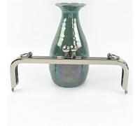 ERHTGUO 2Pcs 20/25cm Metal Square Kiss Clasp Smooth Bead Head Handles Purse Handbag Frame Brackets DIY Hardware Accessories(Silver,20cm-2Pcs)