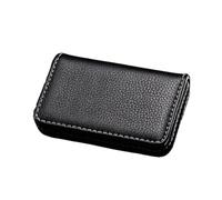 ERHTGUO 2pcs Arrival PU Leather Stainless Steel Men/Women Credit Bank Card Case Metal Box Magnetic Business Holder(Black)