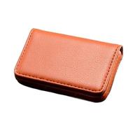 ERHTGUO 2pcs Arrival PU Leather Stainless Steel Men/Women Credit Bank Card Case Metal Box Magnetic Business Holder(Orange)