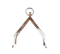 ERHTGUO 3pc 11cm Triangle Purse Frame Kiss Clasp DIY Accessories for Bag Vintage Coin Metal Clutch(Light Golden)
