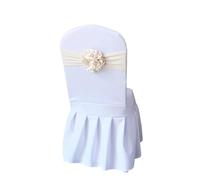ERHTGUO 4/6/10/12/50/100 PCS Chair Sashes Tie Gauze Bodas Knot Cover Satin Ribbon Belt Bow for Banquet Country Wedding Party Event Decor(Ivory,8 PCS)
