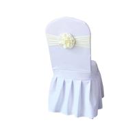 ERHTGUO 4/6/10/12/50/100 PCS Chair Sashes Tie Gauze Bodas Knot Cover Satin Ribbon Belt Bow for Banquet Country Wedding Party Event Decor(White,12 PCS)