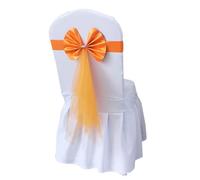ERHTGUO 4/6/10/12/50/100 PCS Chair Sashes Tie Gauze Bodas Knot Cover Satin Ribbon Belt Bow for Banquet Country Wedding Party Event Decor(Orange,6 PCS)