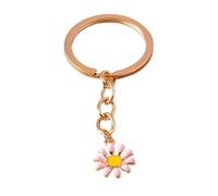 ERHTGUO 4pc Enamel Flower Keychain Women Pearl Key Ring Pendants For Handbag Decor DIY Handmade Chain Gifts(WHITE)