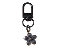 ERHTGUO 4pc Enamel Flower Keychain Women Pearl Key Ring Pendants For Handbag Decor DIY Handmade Chain Gifts(Champagne)